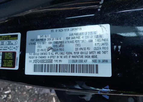 2011 Mazda Cx-7 I Sv from USA, damaged, VIN JM3ER2A56B0389996